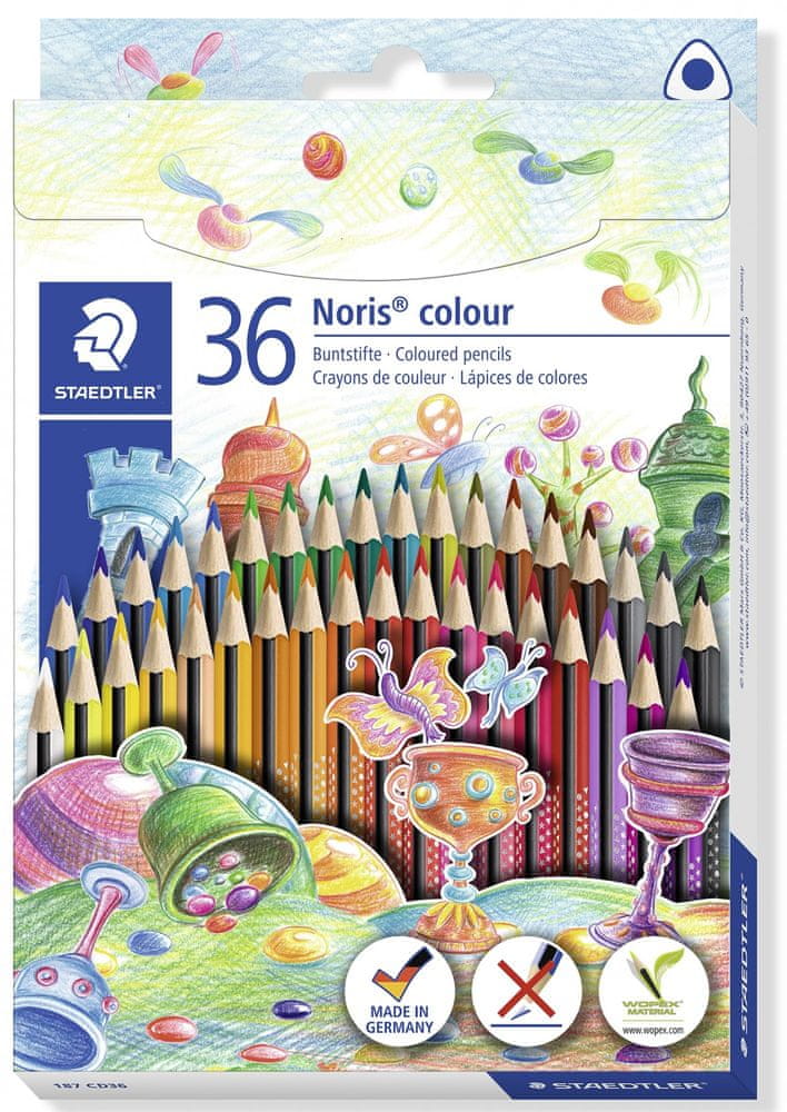 Staedtler Farebné pastelky Noris Colour, 36 farieb, trojhranné